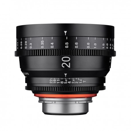 Optique cine prime Xeen 20 mm T1.9 au choix 5 montures 2 échelles. Pour des vidéos 4K 8K